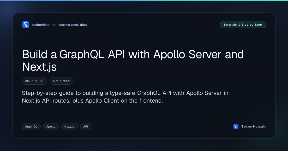 Build a GraphQL API with Apollo Server and Next.js