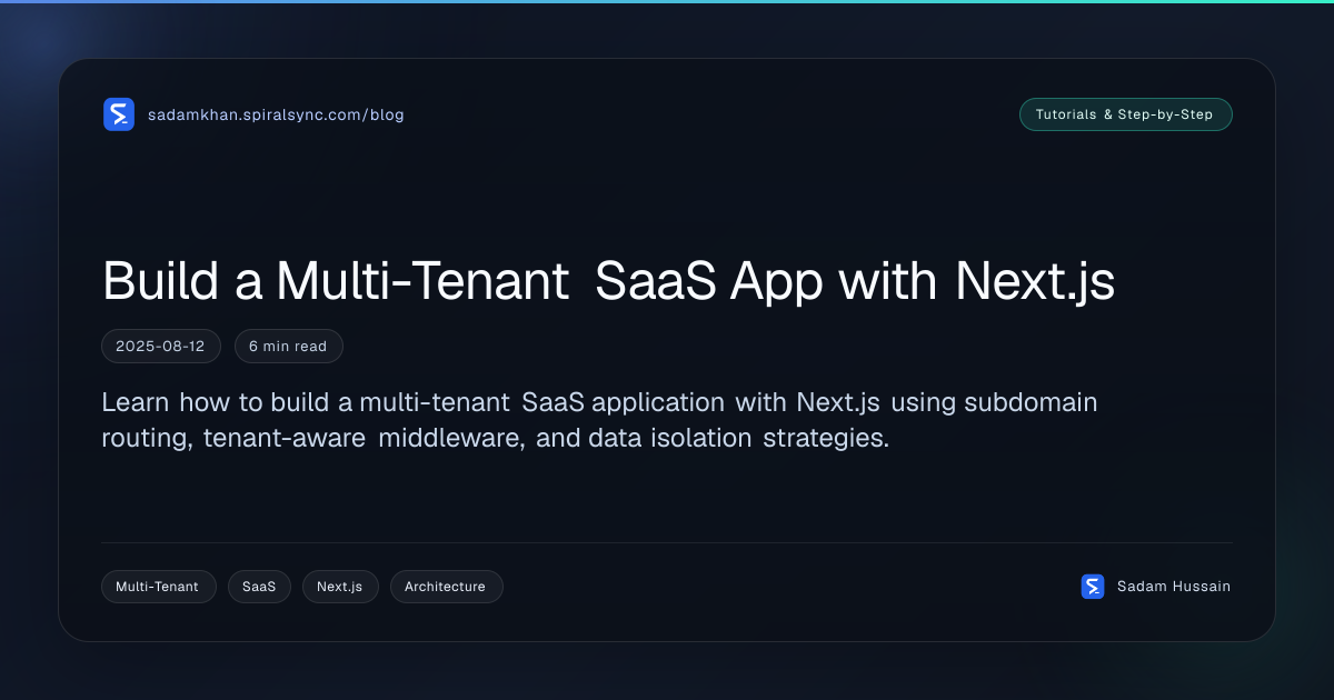 Build a Multi-Tenant SaaS App with Next.js