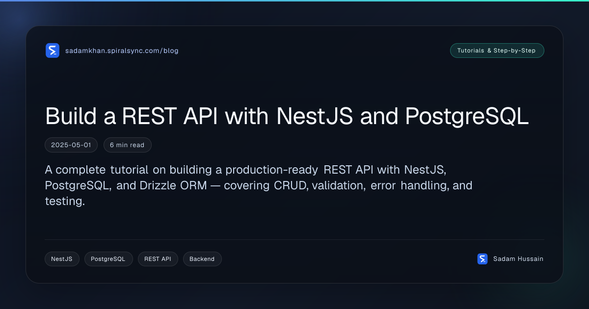 Build a REST API with NestJS and PostgreSQL