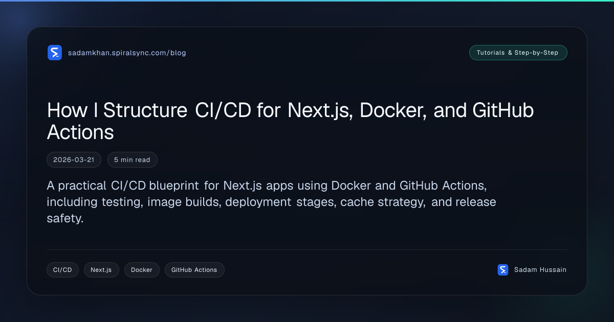 How I Structure CI/CD for Next.js, Docker, and GitHub Actions
