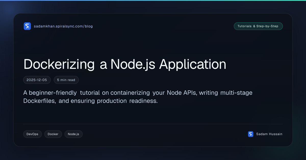Dockerizing a Node.js Application