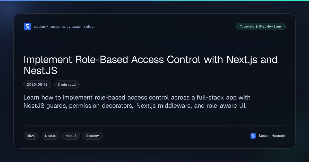 Implement Role-Based Access Control with Next.js and NestJS