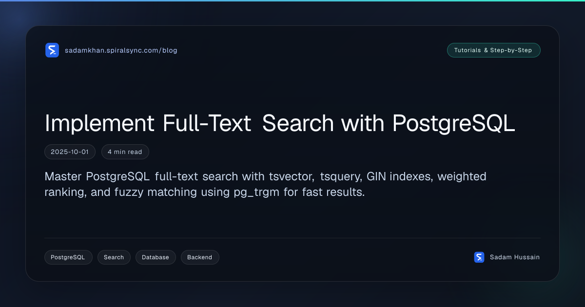 Implement Full-Text Search with PostgreSQL