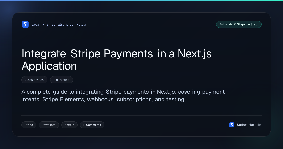 Integrate Stripe Payments in a Next.js Application