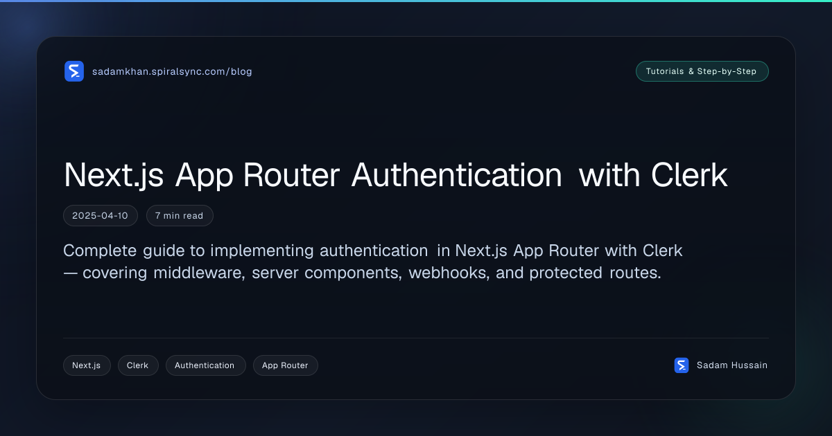 Next.js App Router Authentication with Clerk