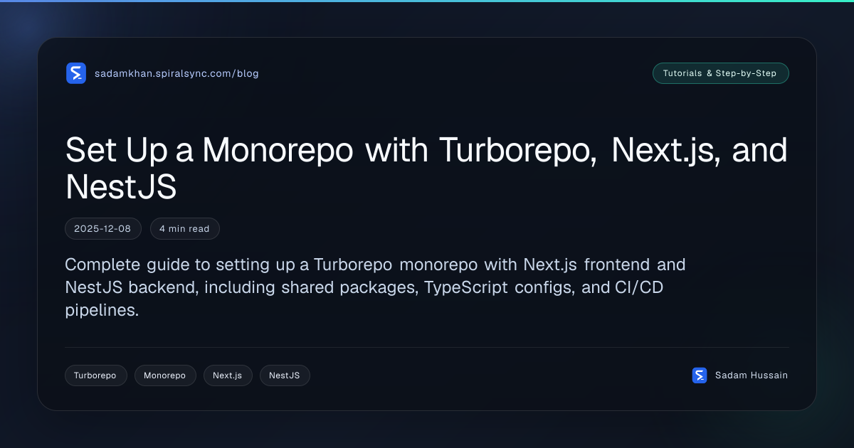 Set Up a Monorepo with Turborepo, Next.js, and NestJS